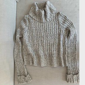 Free People Cropped Knit Turtleneck Sweater
